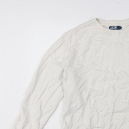 Polo Ralph Lauren Men’s White L Crew Neck Pullover Sweatshirt Logo