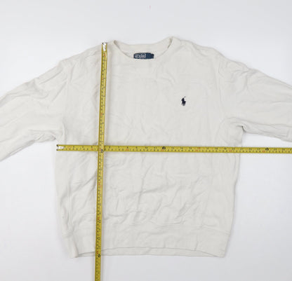 Polo Ralph Lauren Men’s White L Crew Neck Pullover Sweatshirt Logo