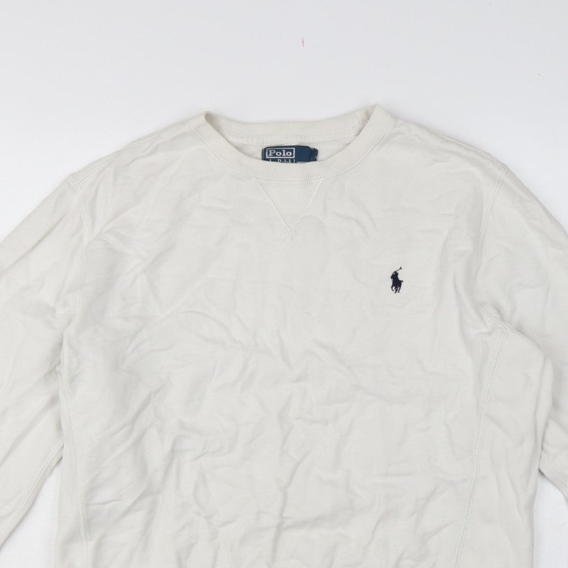 Polo Ralph Lauren Men’s White L Crew Neck Pullover Sweatshirt Logo