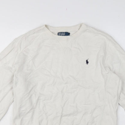 Polo Ralph Lauren Men’s White L Crew Neck Pullover Sweatshirt Logo