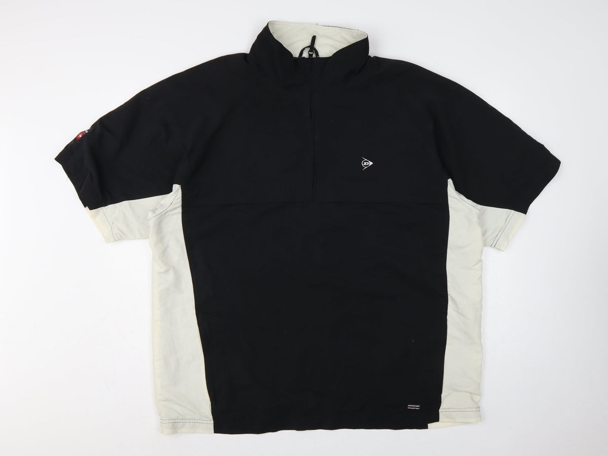 Dunlop Golf Men’s Black White XL Short Sleeve 1/2 Zip Windbreaker