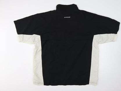 Dunlop Golf Men’s Black White XL Short Sleeve 1/2 Zip Windbreaker