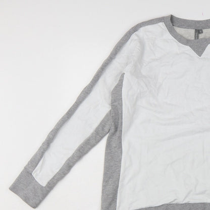 Sweaty Betty Women's Grey White M Colourblock Zip Sweatshirt Pullover