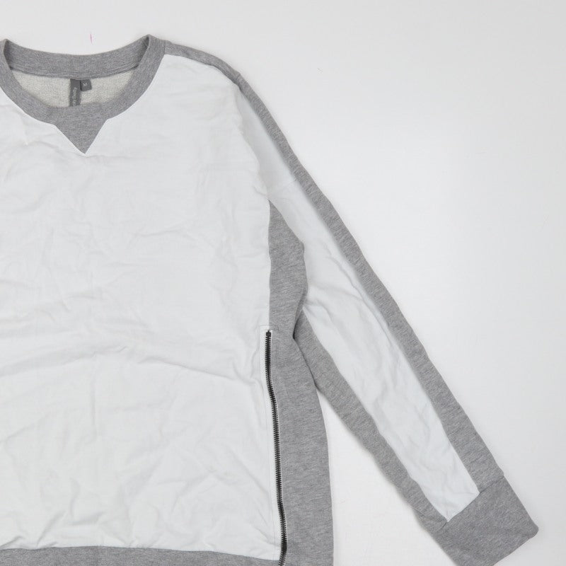Sweaty Betty Women's Grey White M Colourblock Zip Sweatshirt Pullover