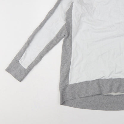 Sweaty Betty Women's Grey White M Colourblock Zip Sweatshirt Pullover