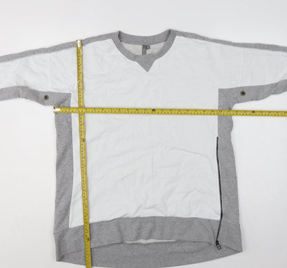 Sweaty Betty Women's Grey White M Colourblock Zip Sweatshirt Pullover