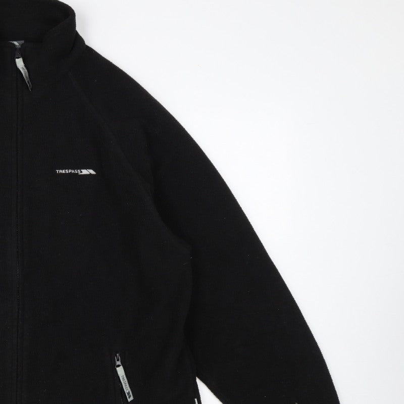 Trespass Men’s Black L Fleece Full Zip Outdoor Jacket Stand-Up Collar