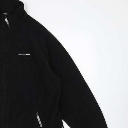 Trespass Men’s Black L Fleece Full Zip Outdoor Jacket Stand-Up Collar