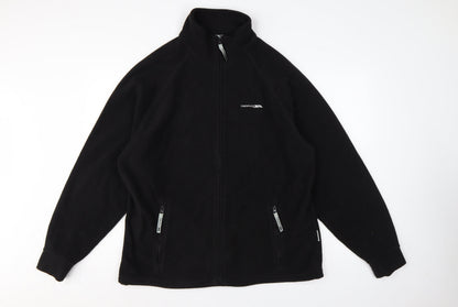 Trespass Men’s Black L Fleece Full Zip Outdoor Jacket Stand-Up Collar