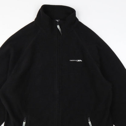 Trespass Men’s Black L Fleece Full Zip Outdoor Jacket Stand-Up Collar