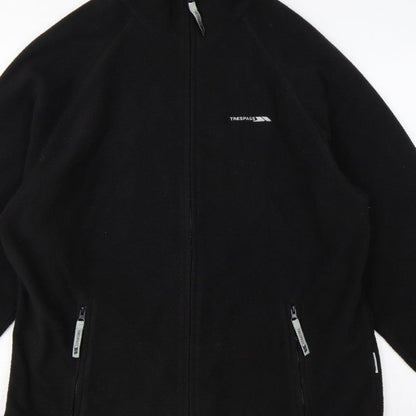 Trespass Men’s Black L Fleece Full Zip Outdoor Jacket Stand-Up Collar