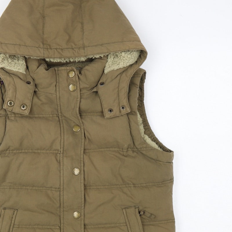 Boden Women’s Brown UK 8 Hooded Down Padded Puffer Gilet Waistcoat