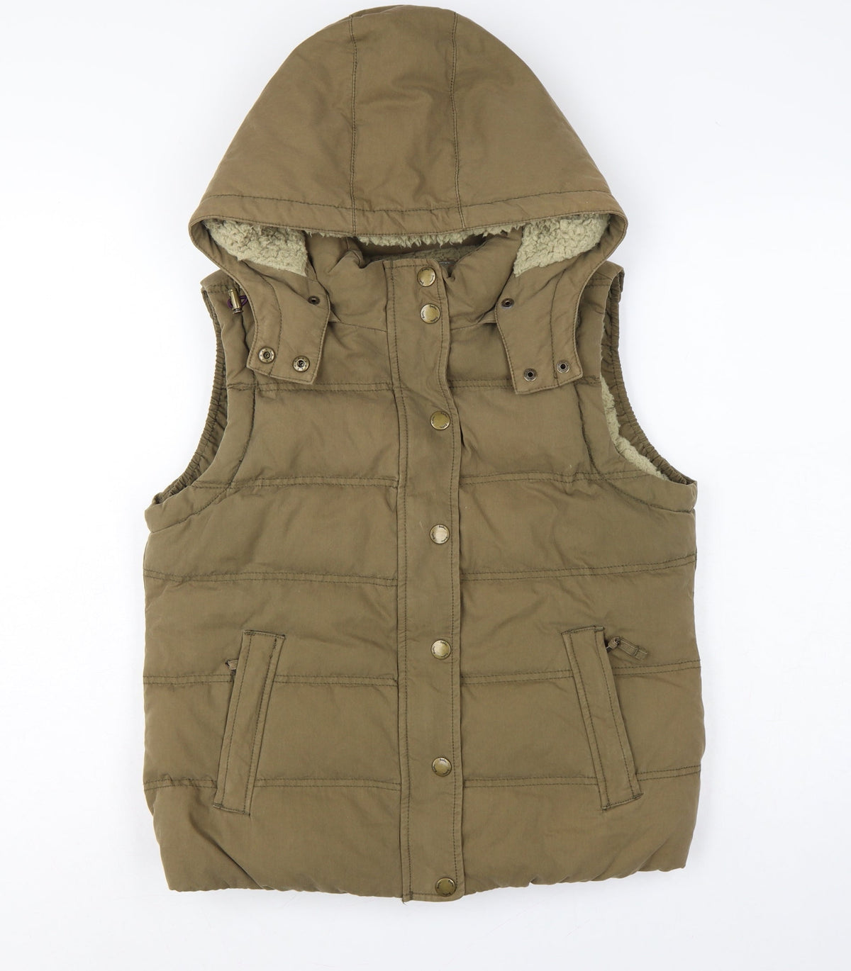Boden Women’s Brown UK 8 Hooded Down Padded Puffer Gilet Waistcoat