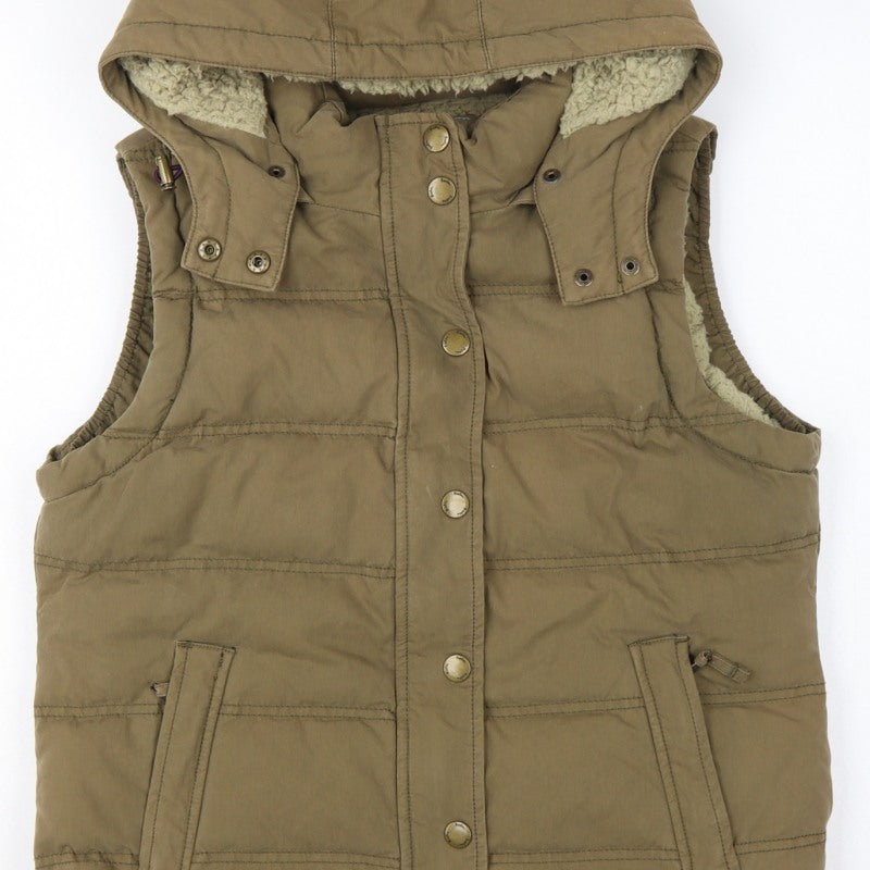 Boden Women’s Brown UK 8 Hooded Down Padded Puffer Gilet Waistcoat