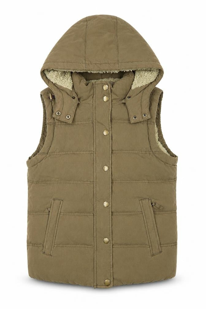 Boden Women’s Brown UK 8 Hooded Down Padded Puffer Gilet Waistcoat