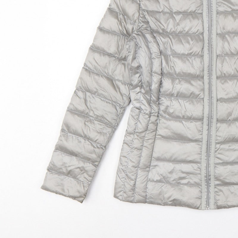 Laura Ashley Women Grey UK 8 Quilted Down Puffer Jacket