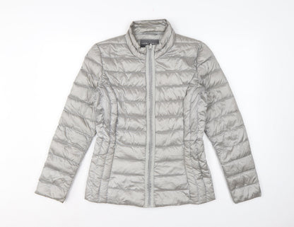 Laura Ashley Women Grey UK 8 Quilted Down Puffer Jacket
