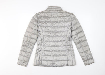 Laura Ashley Women Grey UK 8 Quilted Down Puffer Jacket