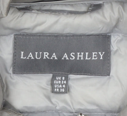 Laura Ashley Women Grey UK 8 Quilted Down Puffer Jacket