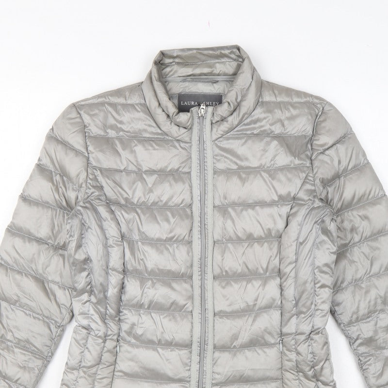 Laura Ashley Women Grey UK 8 Quilted Down Puffer Jacket