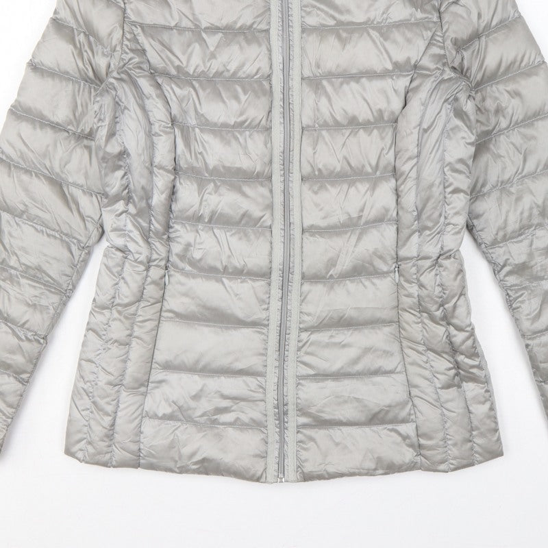 Laura Ashley Women Grey UK 8 Quilted Down Puffer Jacket