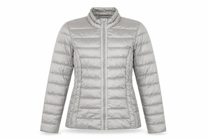 Laura Ashley Women Grey UK 8 Quilted Down Puffer Jacket