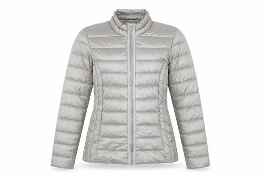 Laura Ashley Women Grey UK 8 Quilted Down Puffer Jacket