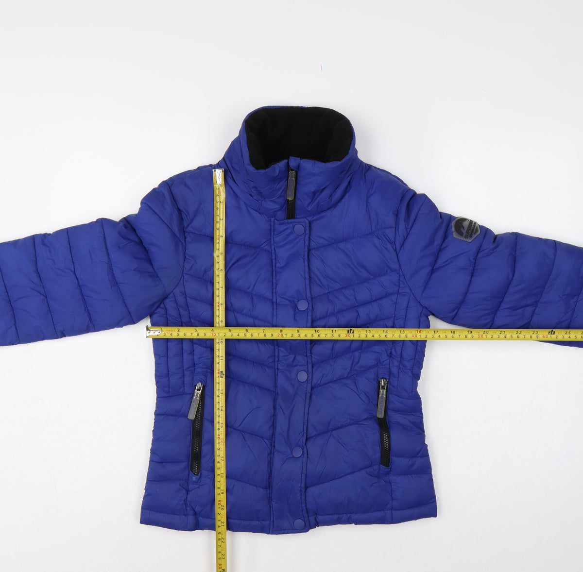 Superdry Women’s Blue UK 8 Puffer Jacket Quilted Insulated