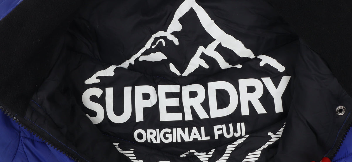 Superdry Women’s Blue UK 8 Puffer Jacket Quilted Insulated
