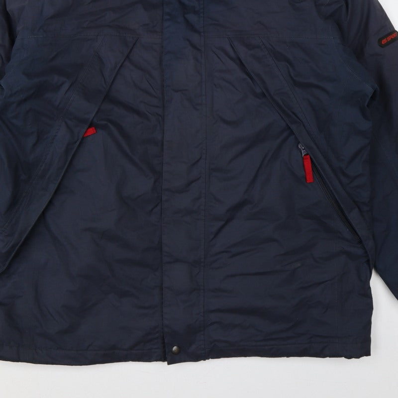 ES Sport Men’s Blue L Padded Parka Jacket Full Zip Outdoor