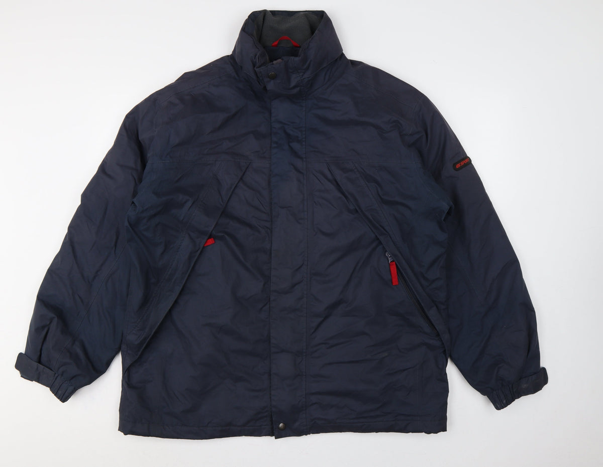 ES Sport Men’s Blue L Padded Parka Jacket Full Zip Outdoor