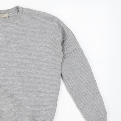 Zara Trafaluc Women Grey S Pullover Crew Neck Sweatshirt