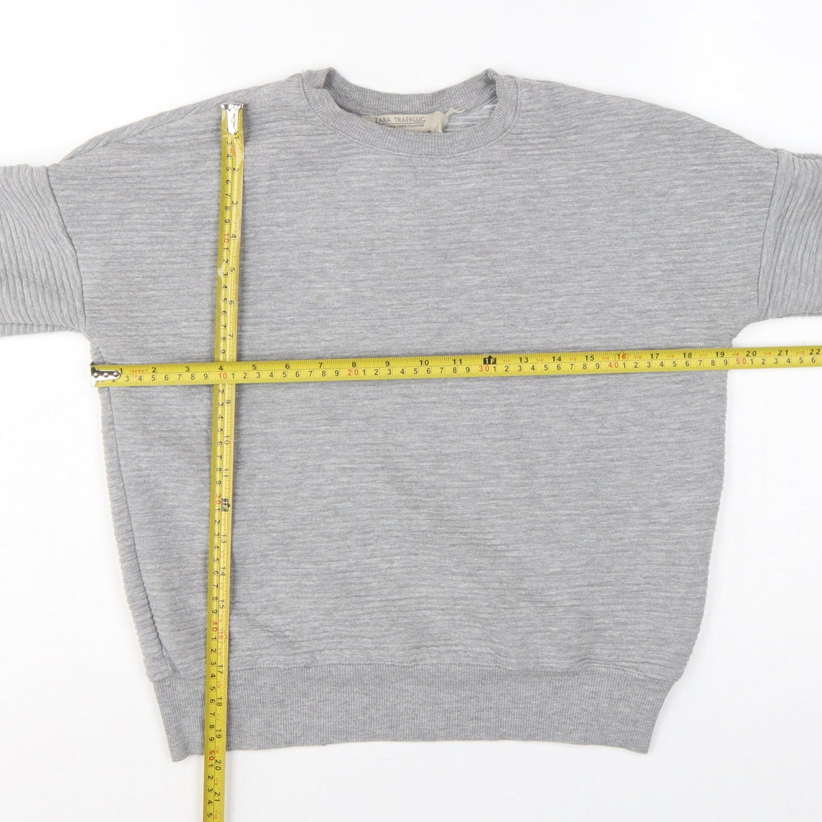 Zara Trafaluc Women Grey S Pullover Crew Neck Sweatshirt