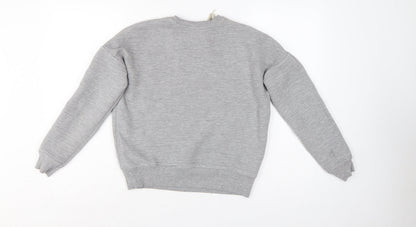 Zara Trafaluc Women Grey S Pullover Crew Neck Sweatshirt