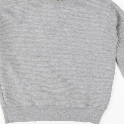 Zara Trafaluc Women Grey S Pullover Crew Neck Sweatshirt