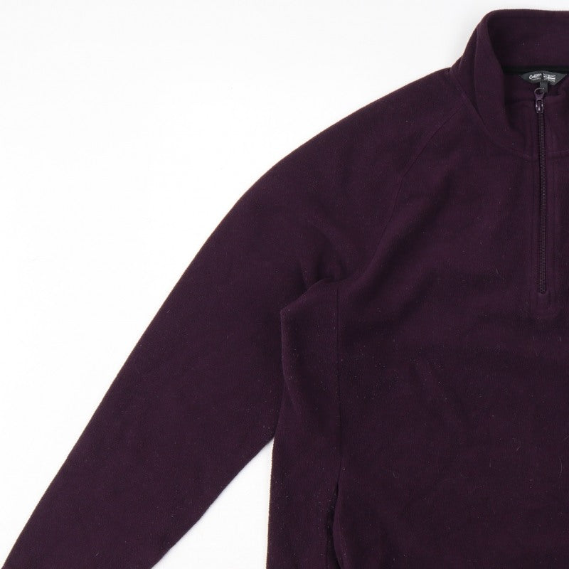Cotton Traders Men’s Purple L 1/4 Zip Fleece Pullover Sweatshirt
