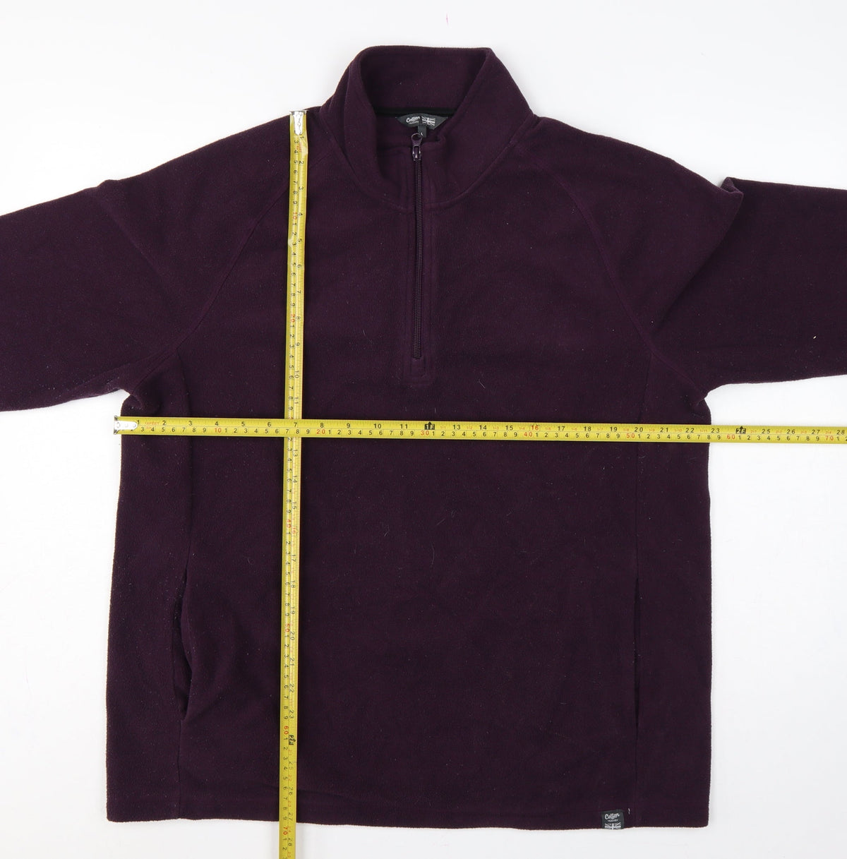 Cotton Traders Men’s Purple L 1/4 Zip Fleece Pullover Sweatshirt