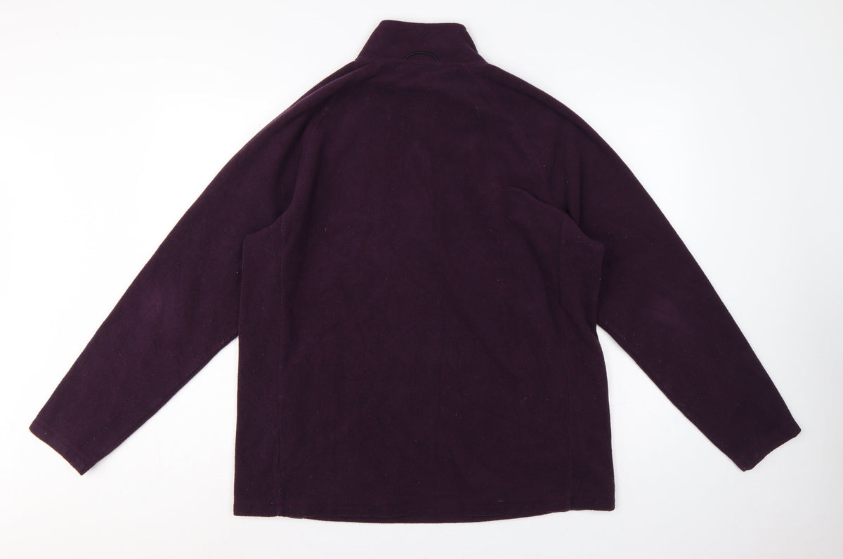 Cotton Traders Men’s Purple L 1/4 Zip Fleece Pullover Sweatshirt