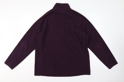 Cotton Traders Men’s Purple L 1/4 Zip Fleece Pullover Sweatshirt