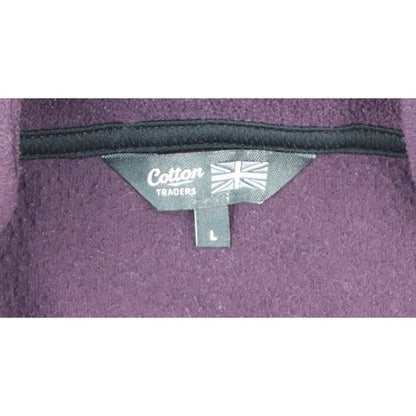 Cotton Traders Men’s Purple L 1/4 Zip Fleece Pullover Sweatshirt
