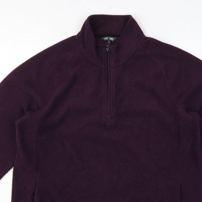 Cotton Traders Men’s Purple L 1/4 Zip Fleece Pullover Sweatshirt