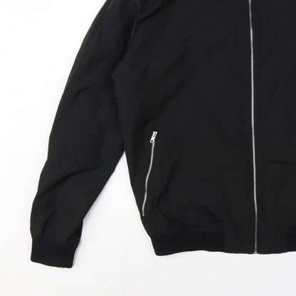 Pull&Bear Men’s Black L Bomber Jacket Full Zip Lined