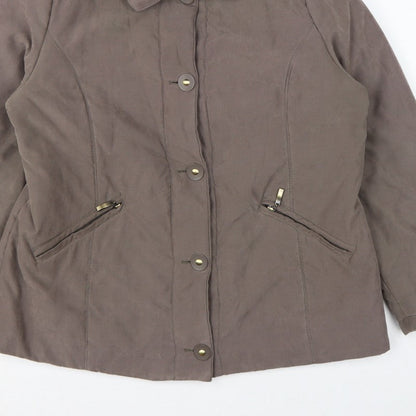 Eastex Women’s Brown UK 14 Padded Collared Button Jacket