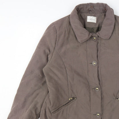 Eastex Women’s Brown UK 14 Padded Collared Button Jacket