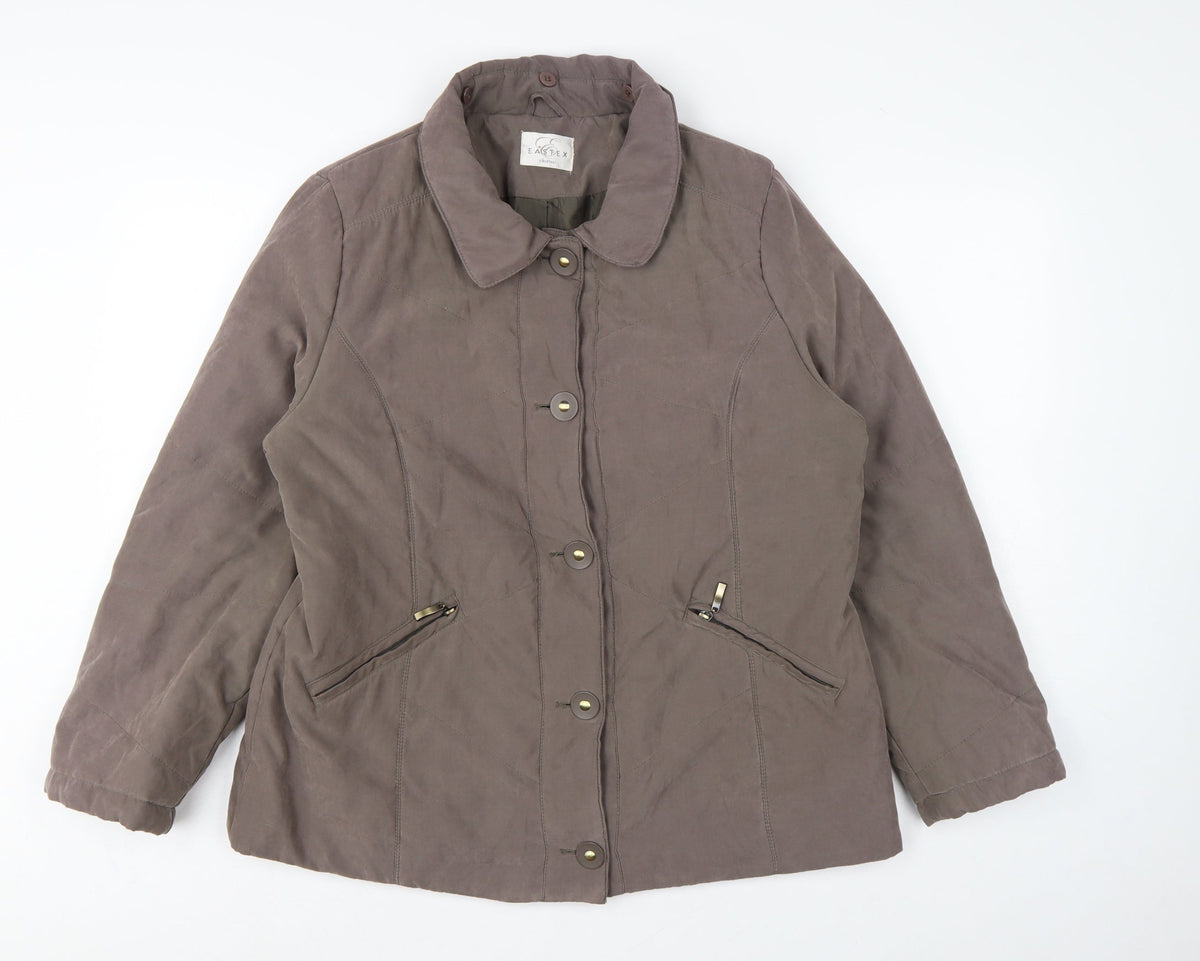 Eastex Women’s Brown UK 14 Padded Collared Button Jacket