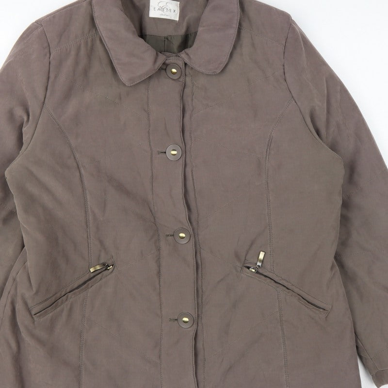 Eastex Women’s Brown UK 14 Padded Collared Button Jacket