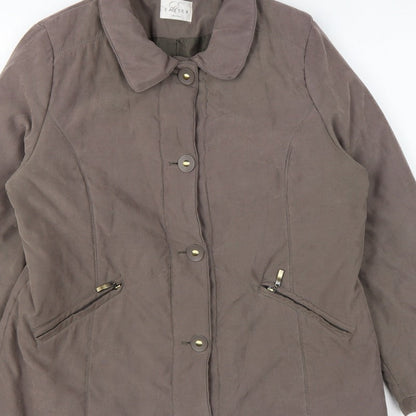 Eastex Women’s Brown UK 14 Padded Collared Button Jacket
