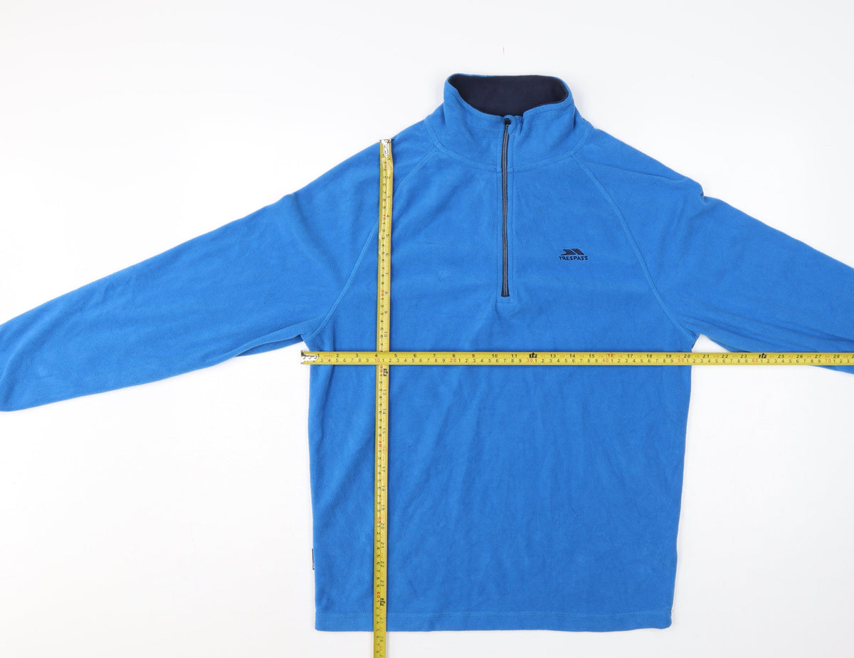 Trespass Men's Blue S 1/4 Zip Fleece Pullover Sweatshirt