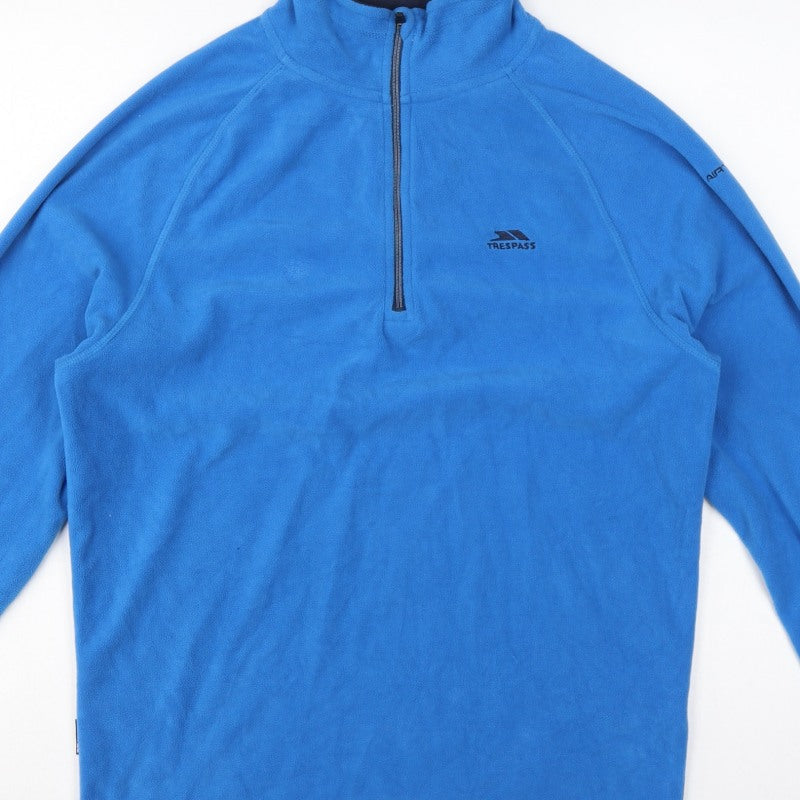 Trespass Men's Blue S 1/4 Zip Fleece Pullover Sweatshirt