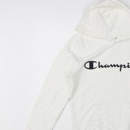Champion Men’s Ivory XS Pullover Logo Hoodie Hooded Fleece